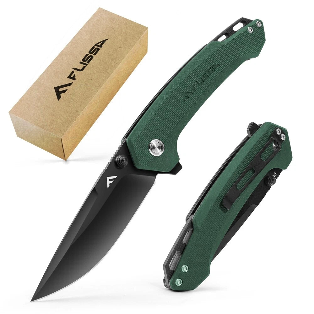 Flissa 3.2” Pocket Folding Knife D2 Blade G10 Handle Edc Knife
