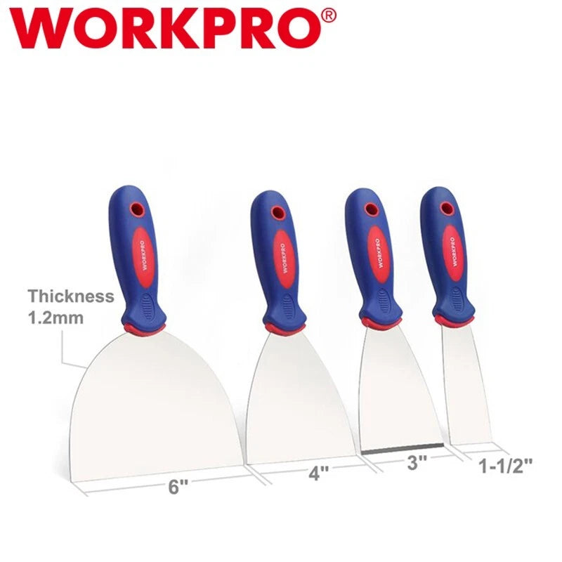 Workpro Putty Knife Set Drywall Spackle Taping Scraping Paint 1.5" 3"