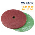 25pc Resin Fiber Sanding Disc Set 7" x 7/8" by Unbranded