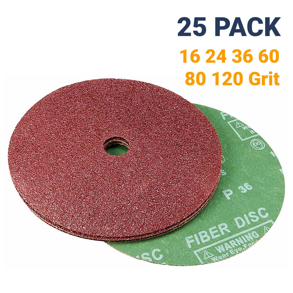 25pc Resin Fiber Sanding Disc Set 7" x 7/8" by Unbranded