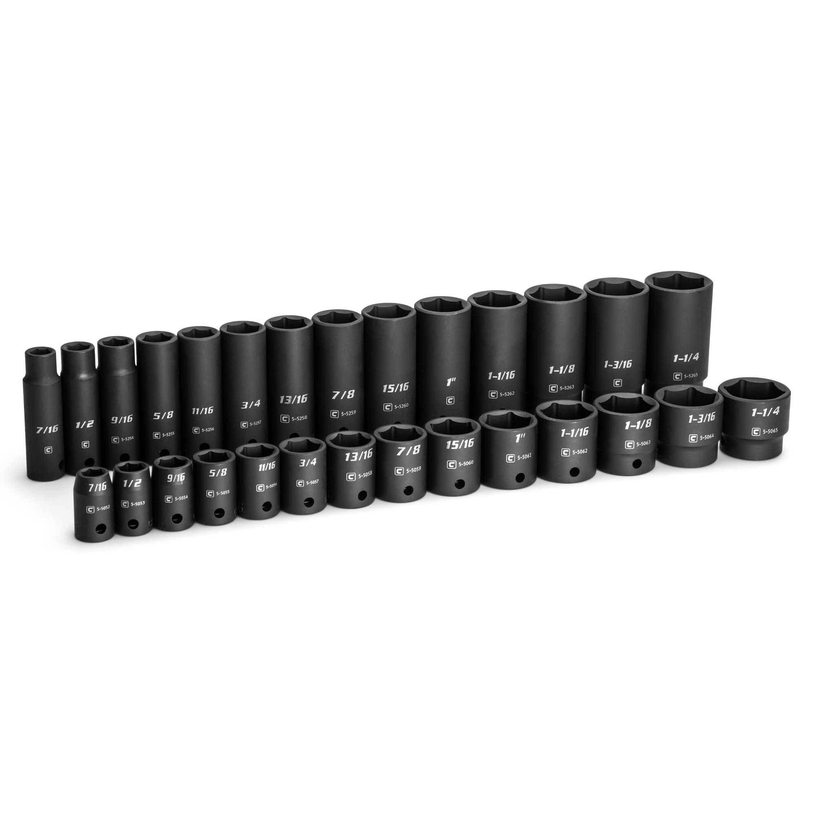 Capri Tools 1/2 In. Drive Shallow And Deep Impact Socket Set, Sae,