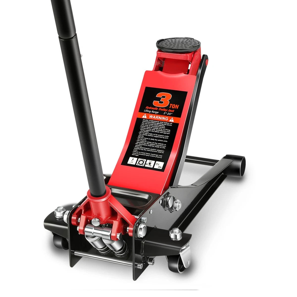6000lbs 3-20 In Hydraulic Drive Red / Black Steel | Built Supply Co