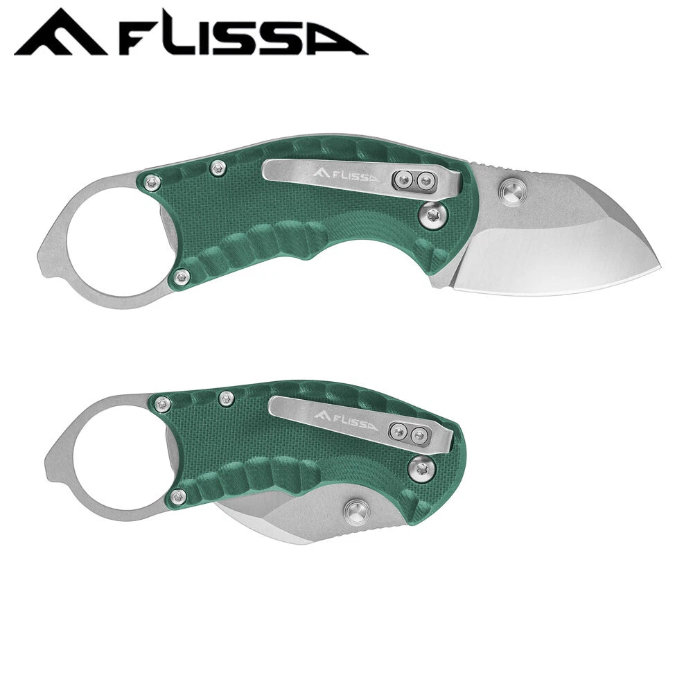 Flissa 4" Folding Pocket Knife Steel Edc Pocket Knife Bottle Opener