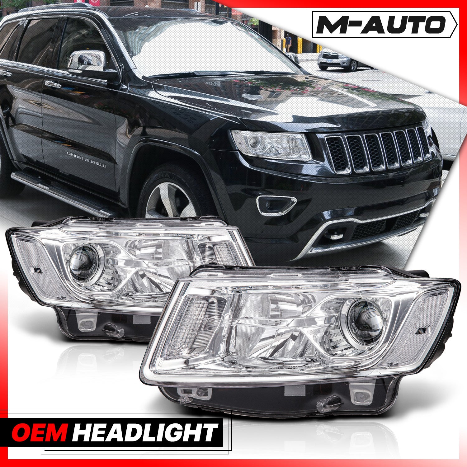 Fits 2014-2016 Jeep Grand Cherokee Headlights