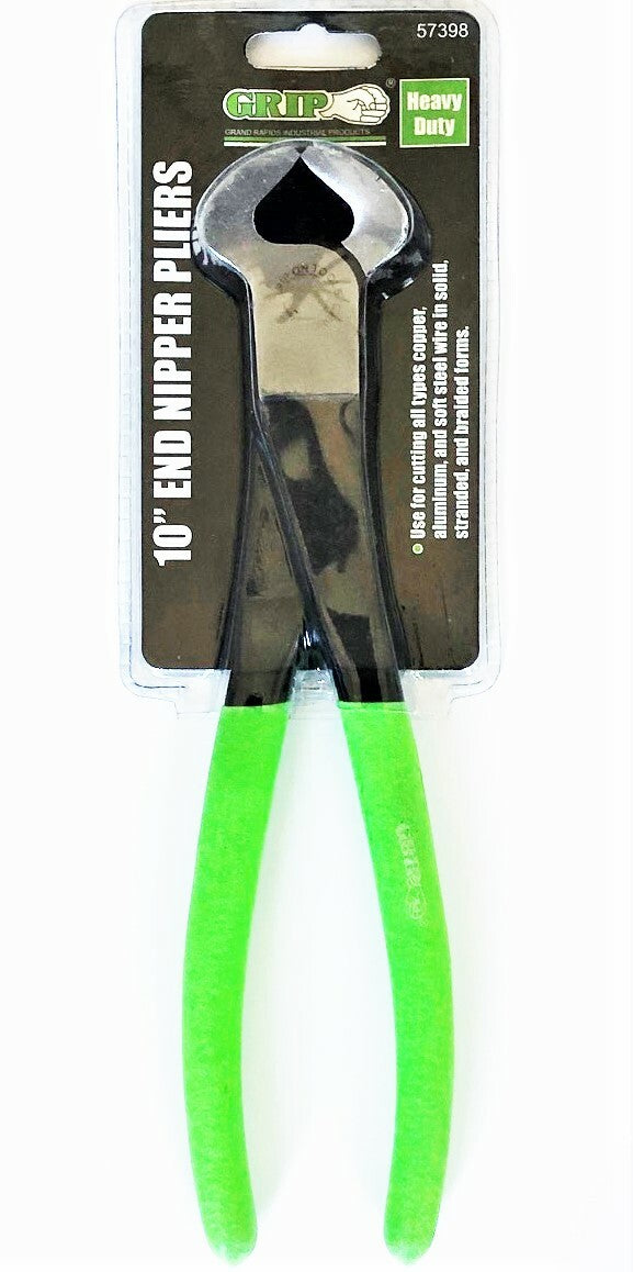 Grip 10" Long Reach End Nipper Cutters - Wire Cutting Pliers by Grip