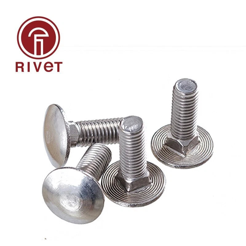 50/ M6 M8 M10 M12 Full Thread Shelf Square Head Neck Bolt Carriage