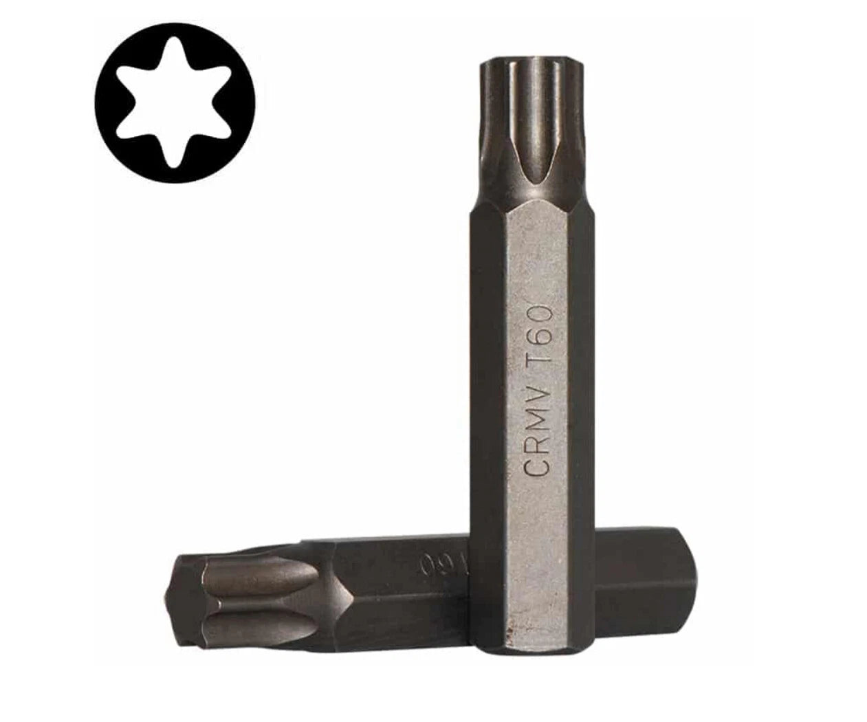Force 19675.. 14mm Shank Star Torx Bit 75mml T60 / T70 / Bit Holder