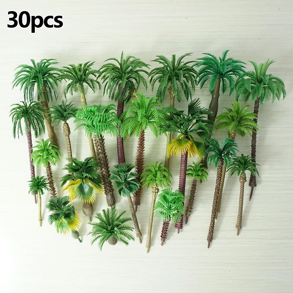 Coconut Palm Plastic Trees Model Scenery Miniature Landscape Figurine