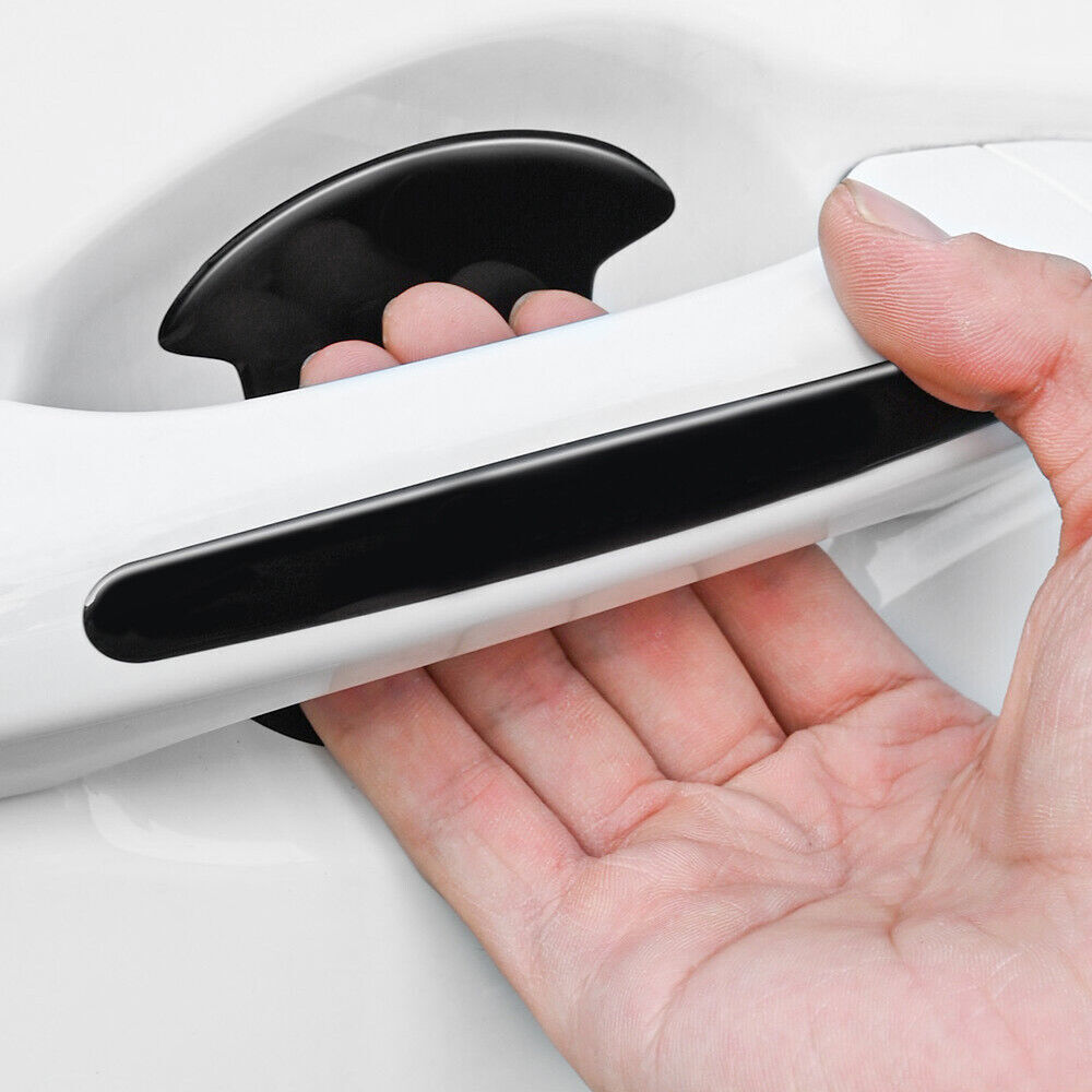 8x Car Door Handle Black Stickers Anti-scratch Protector Cover Guard
