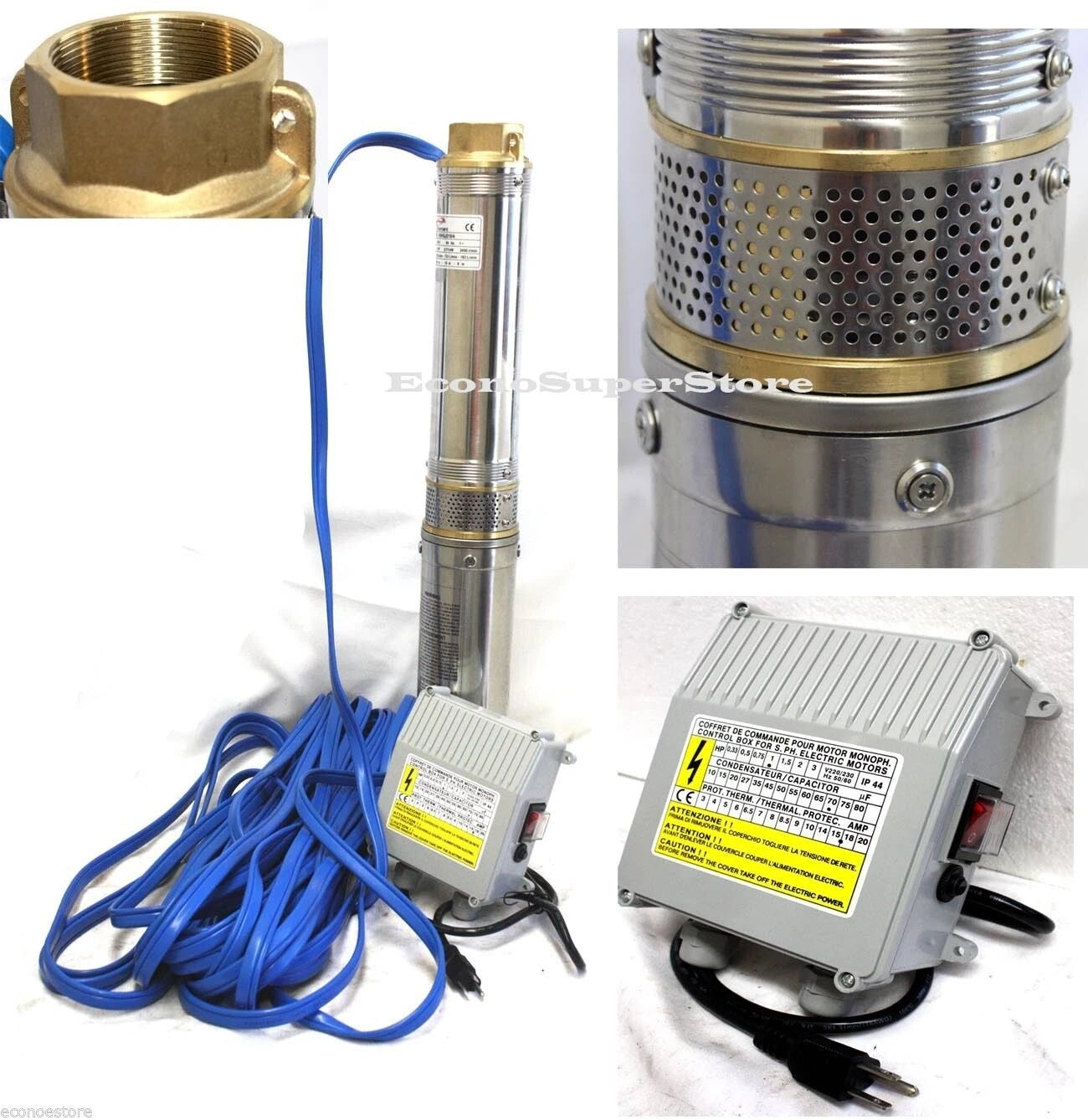 1.5hp 4" Stainless Steel Deep Bore Multistage Submersible Well Pump