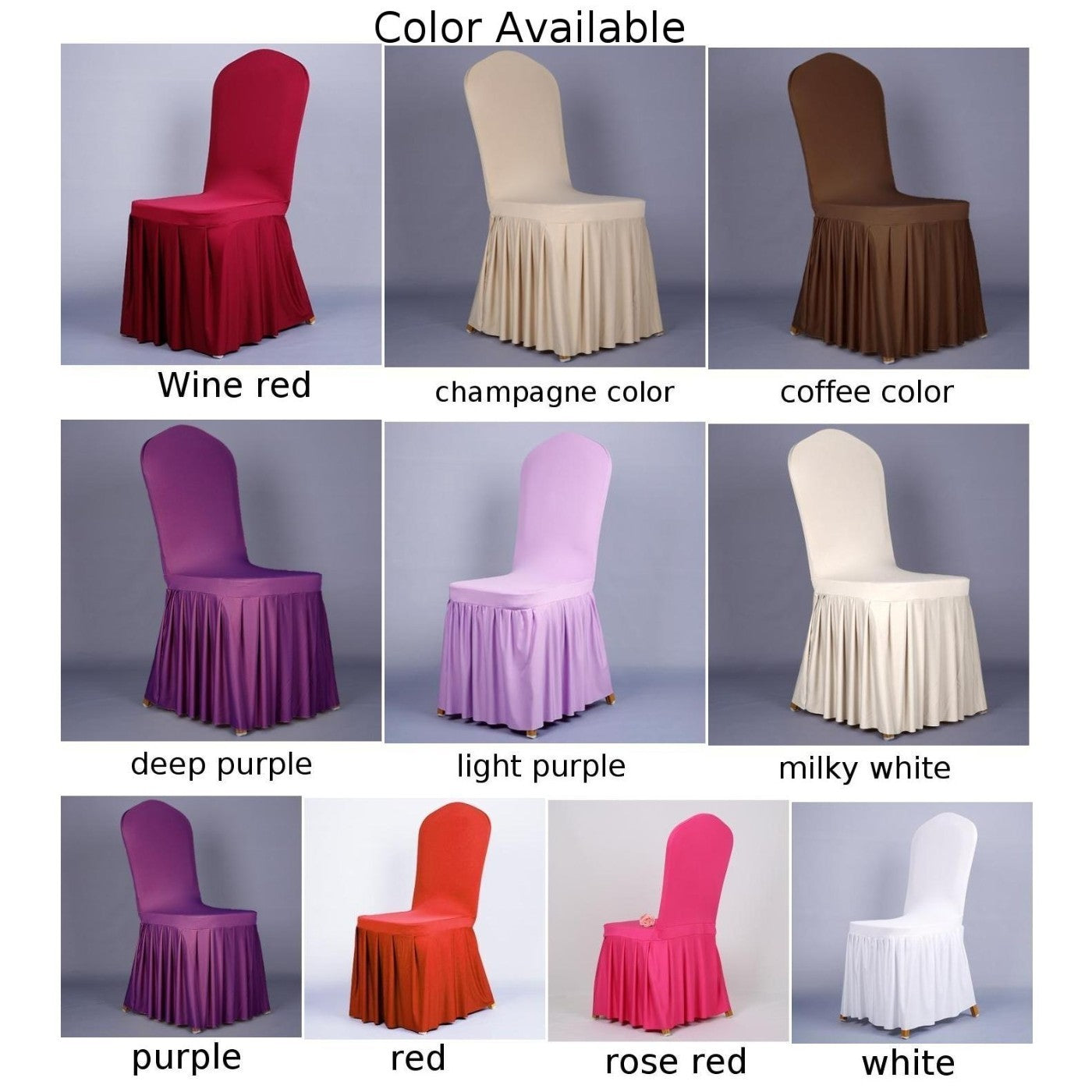New ListingOxford Skirt Banquet Chair Cover Spandex Material Quick Secure Fit 1/