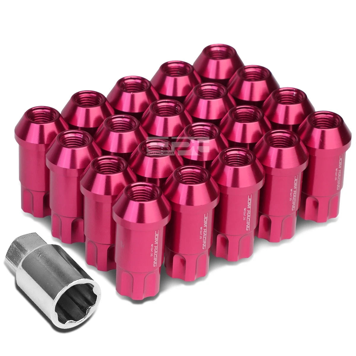Open End M12x1.5 50mm Tall 25mm Od Pink Aluminum | Built Supply Co