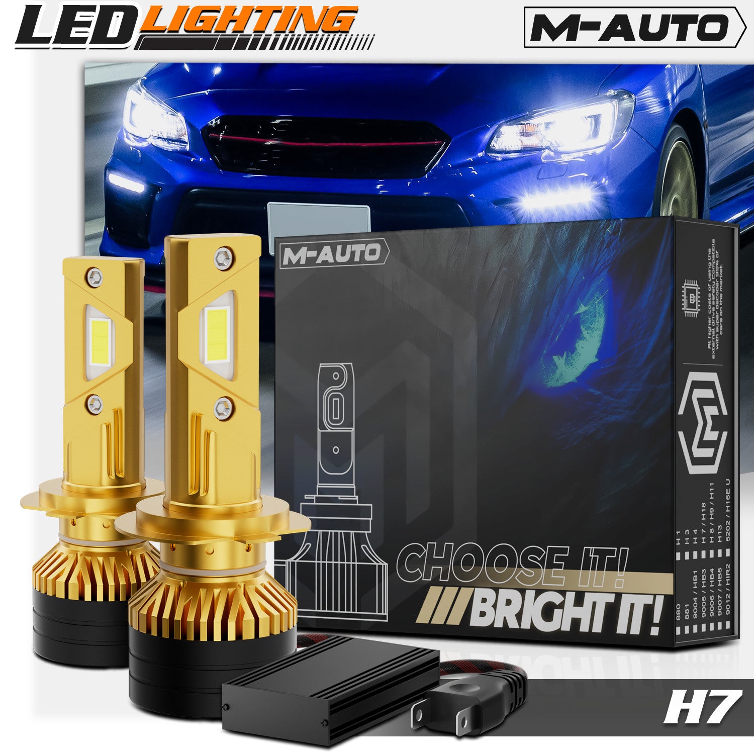 H7 6500K LED Headlight Bulb Kit