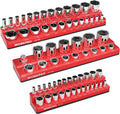 Workpro Magnetic Socket Organizer Set 1/4"3/8" & 1/2" Drive Sae