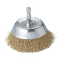 3" Brass Coated Crimped Wire Cup Brush With ¼” Hex | Built Supply Co