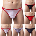 Mens Low Waist Lace Briefs See Through Bulge Pouch Solid Color