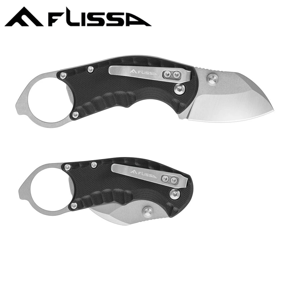 Flissa 4" Folding Pocket Knife Liner Lock Edc Knife Steel Blade G10
