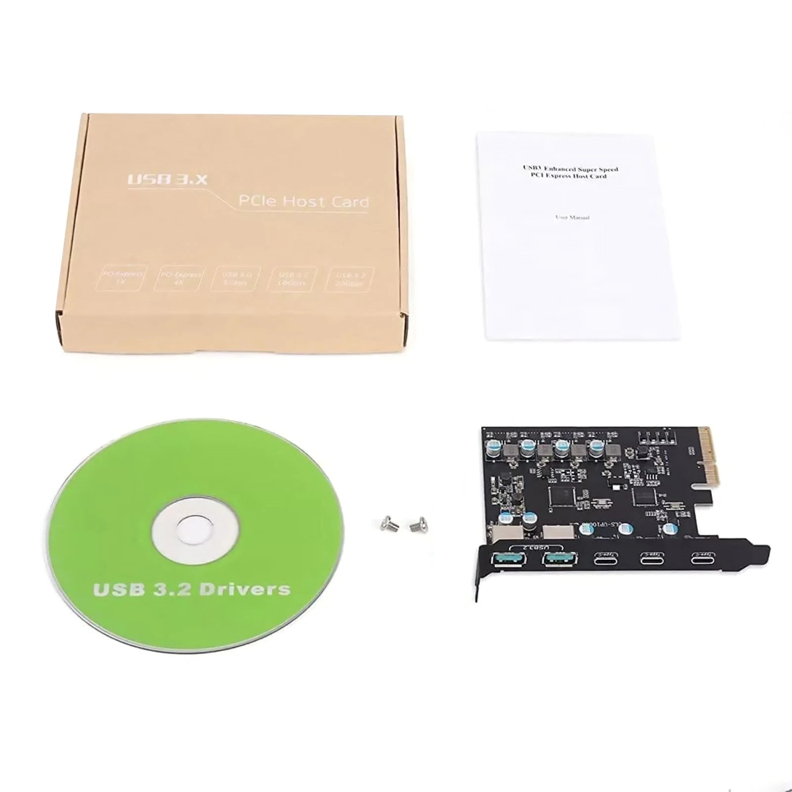 5-port Desktop Expansion Card 20g 2*usb Type-a 3*usb Type-c For Win