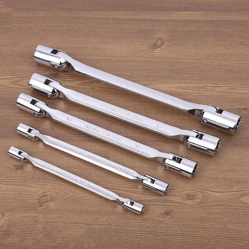 Flexible Head Socket Wrench Metric Double Flex Box End Spanner Hand