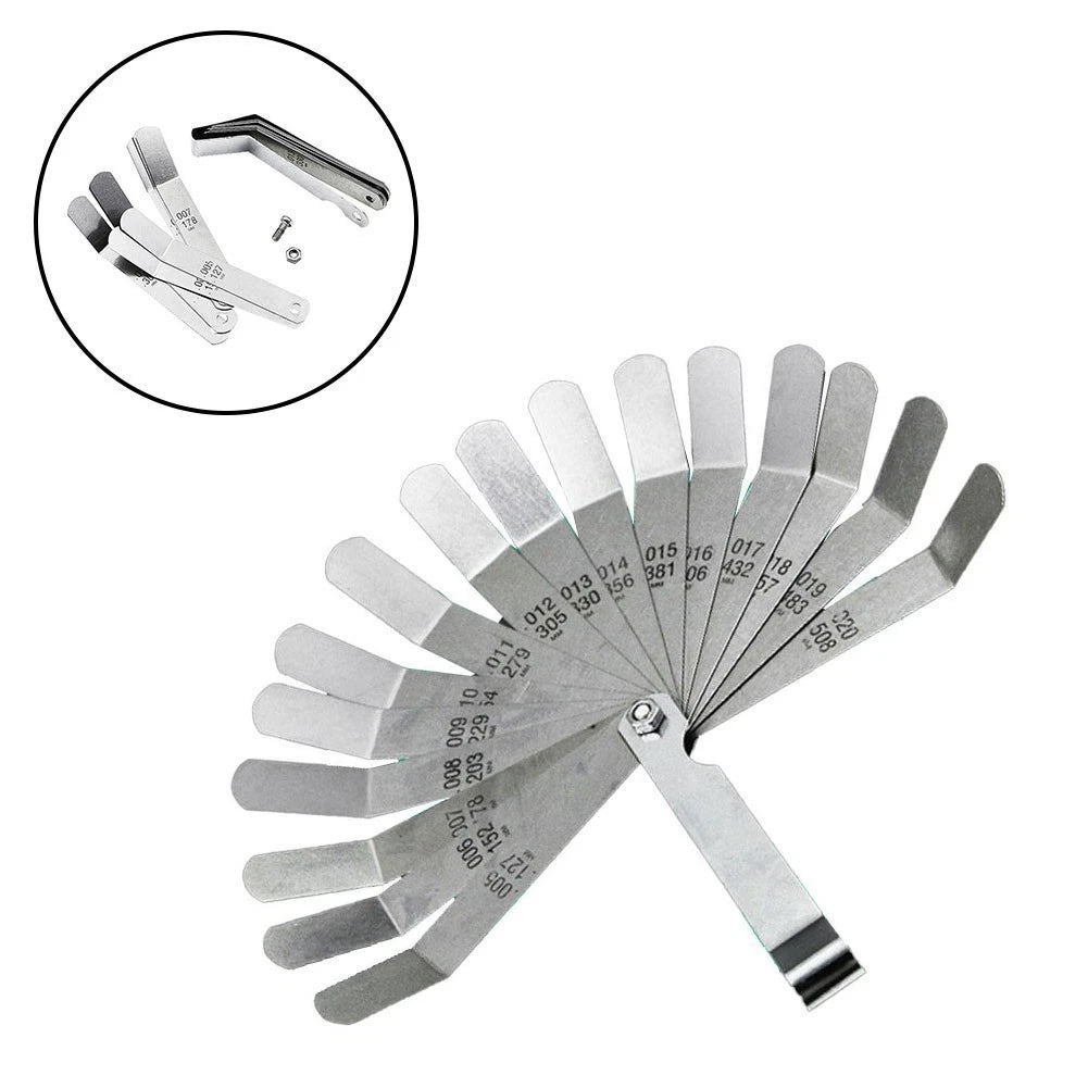 1 Set 16 For Blades Feeler Gauge 0.127to 0.508mm Stainless Steel Gap