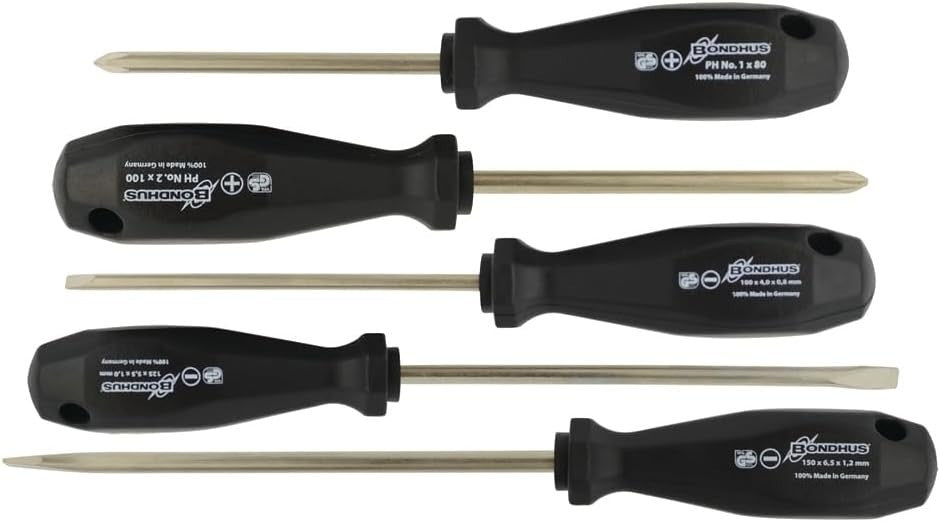 Bondhus 5pc Screwdriver Set Phillips & Slotted