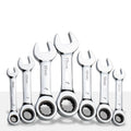 Stubby Ratcheting Wrench Metric 72-tooth Gear Open End Wrenches