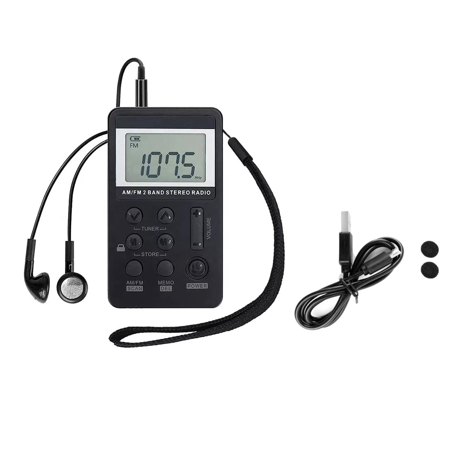 New Portable Am/fm Pocket Radio Mini Walkman Digital Lcd Screen With