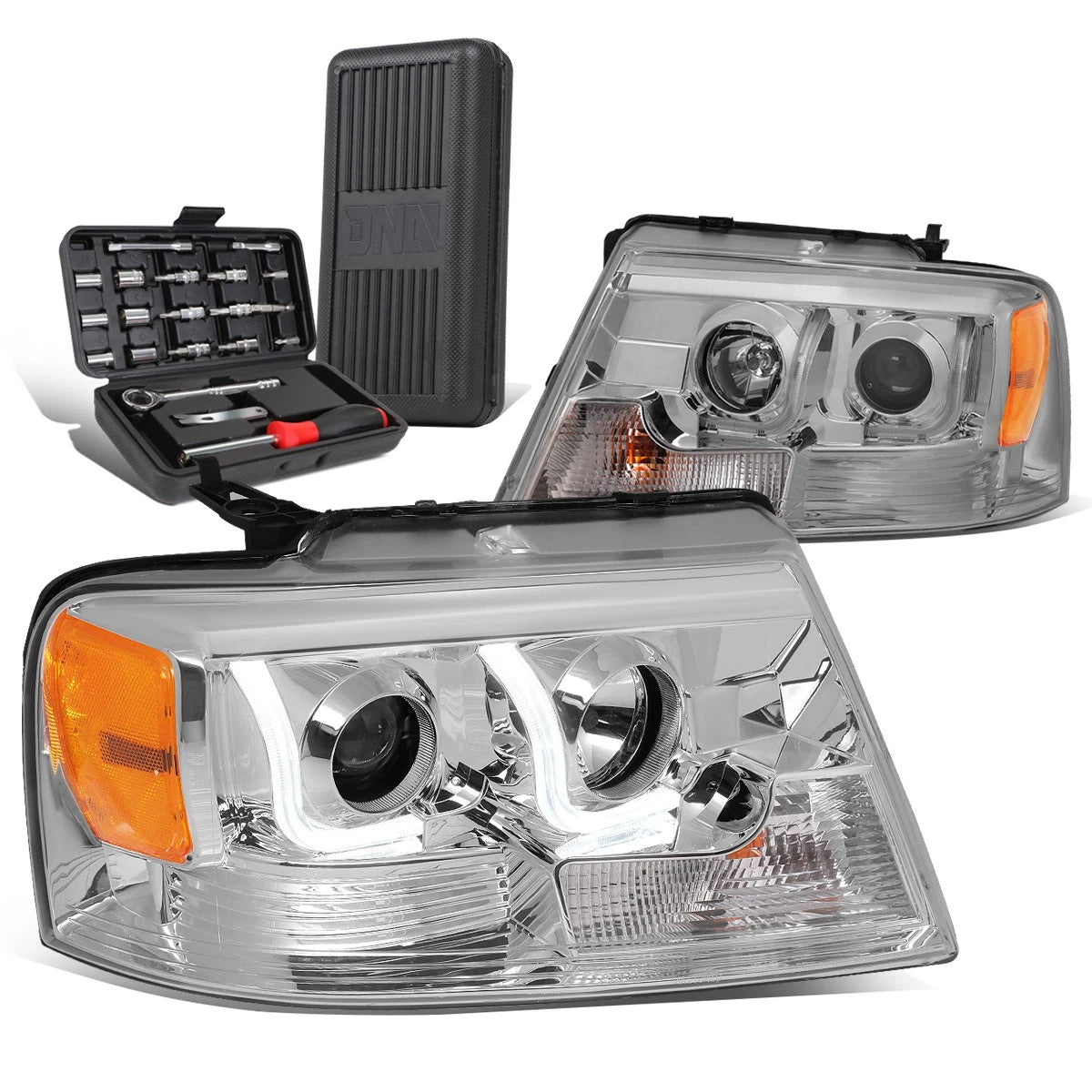 For 2004-2008 Ford F-150 Chrome/amber Led Drl Bar | Built Supply Co