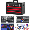 WORKPRO 408 Piece Mechanics Tool Set with 3-Drawer Metal Case