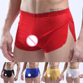Men Ultrathin Sheer Boxers Low Waist Breathable Seamless Underwear