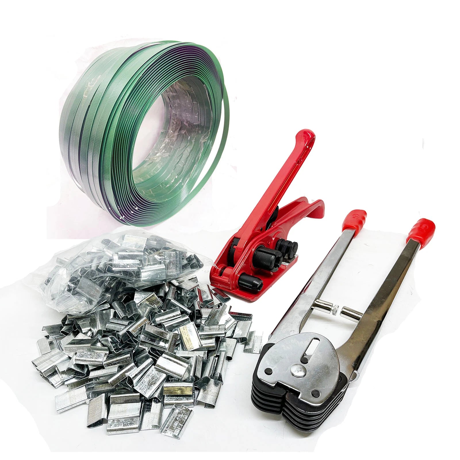 Hd Strapping Tool Kit 1800' Poly Strap Packaging Banding Tensioner &