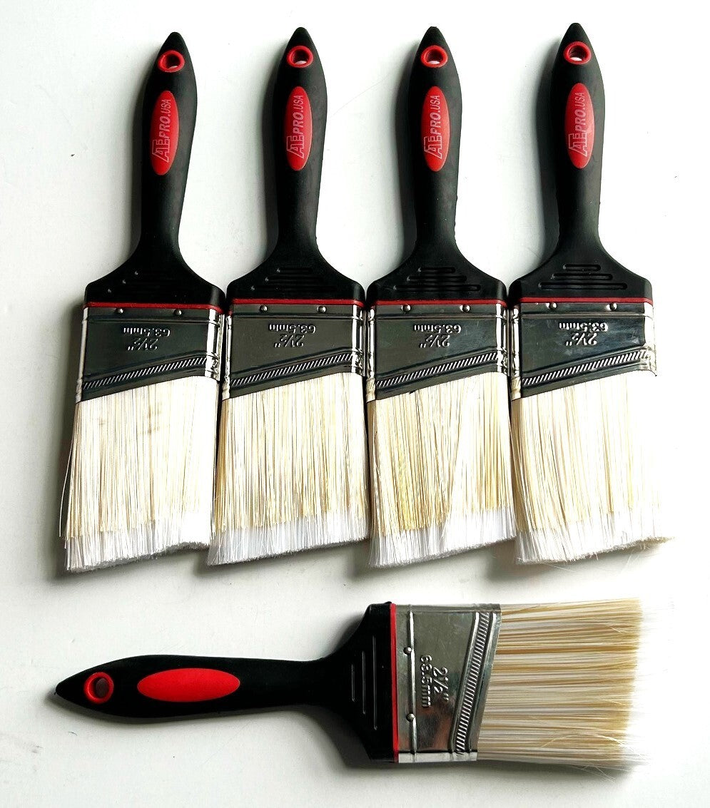 5 ATE Pro 2-1/2" Angled Paint Brushes