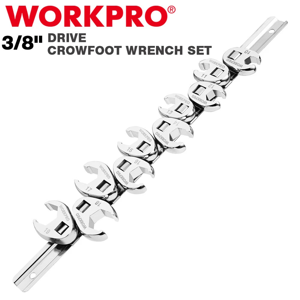Workpro 3/8" Drive Crowfoot Flare Nut Wrench Set | Built Supply Co