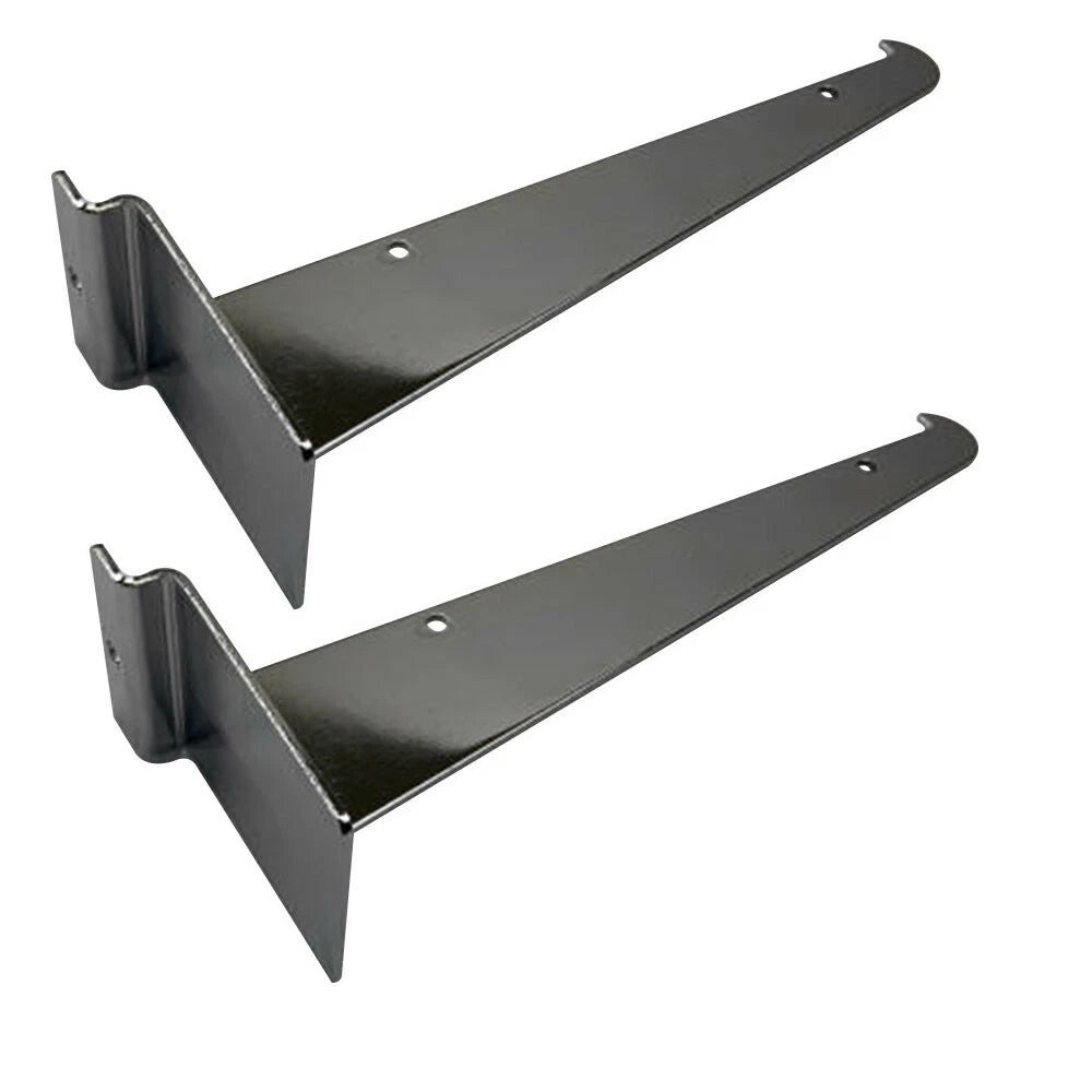 8" Slatwall Shelf Bracket Knife Shelf Display Shelf, Metal, Chrome -