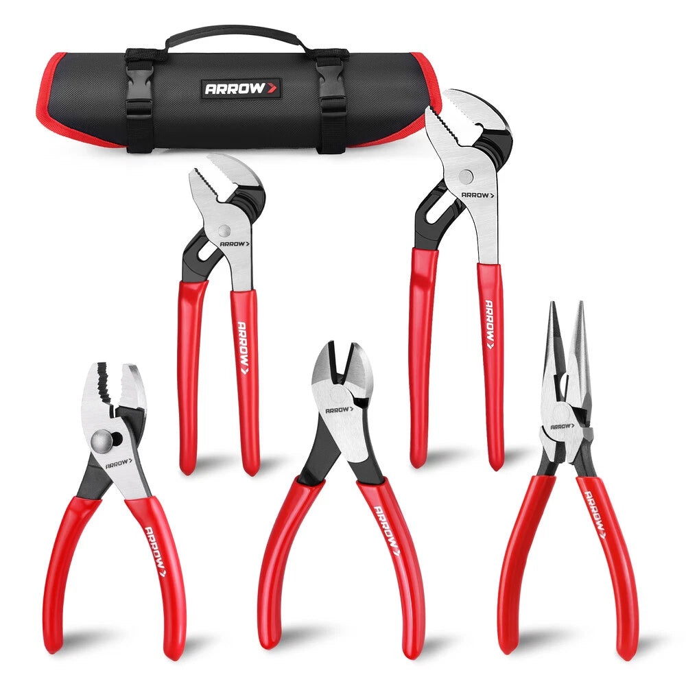 Arrow Plier Set 8" 10" Groove Joint 6" Slip Joint 7" Diagonal 8"