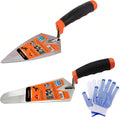 2 Pcs 6" Concrete Trowel, Carbon Steel Concrete Masonry Tools Set