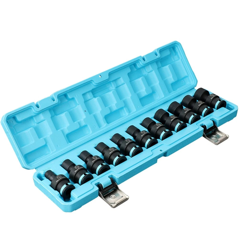 Duratech 3/8" Impact Swivel Socket Set Shallow Wobble Socket 8-19mm