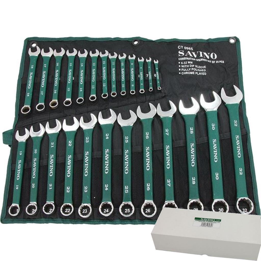 Savino 25pc Dipped Sleeve Metric Combination Spanner Set by Savino