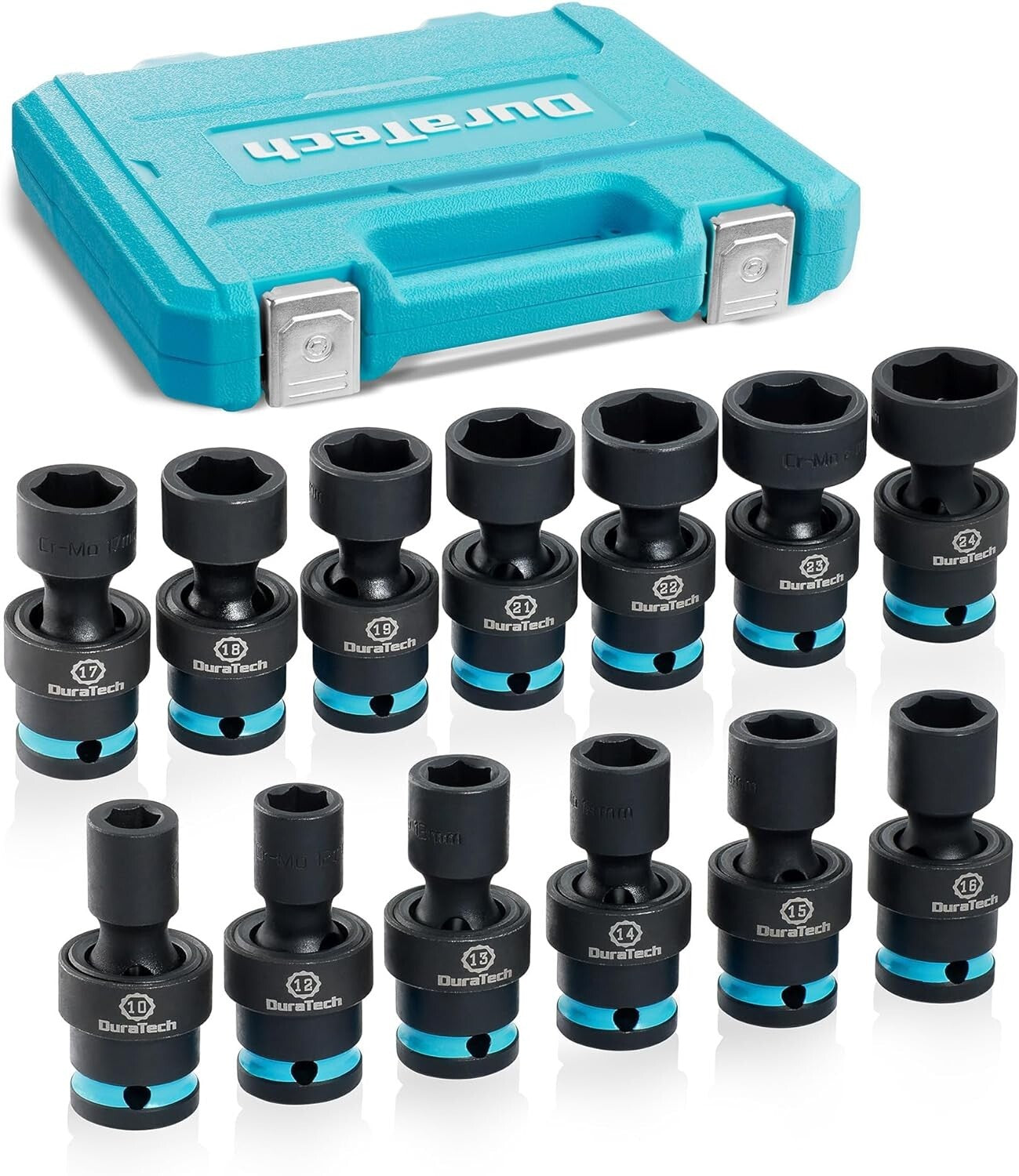 DURATECH 1/2" Drive Swivel Socket Set, 13-Piece Metric by DURATECH