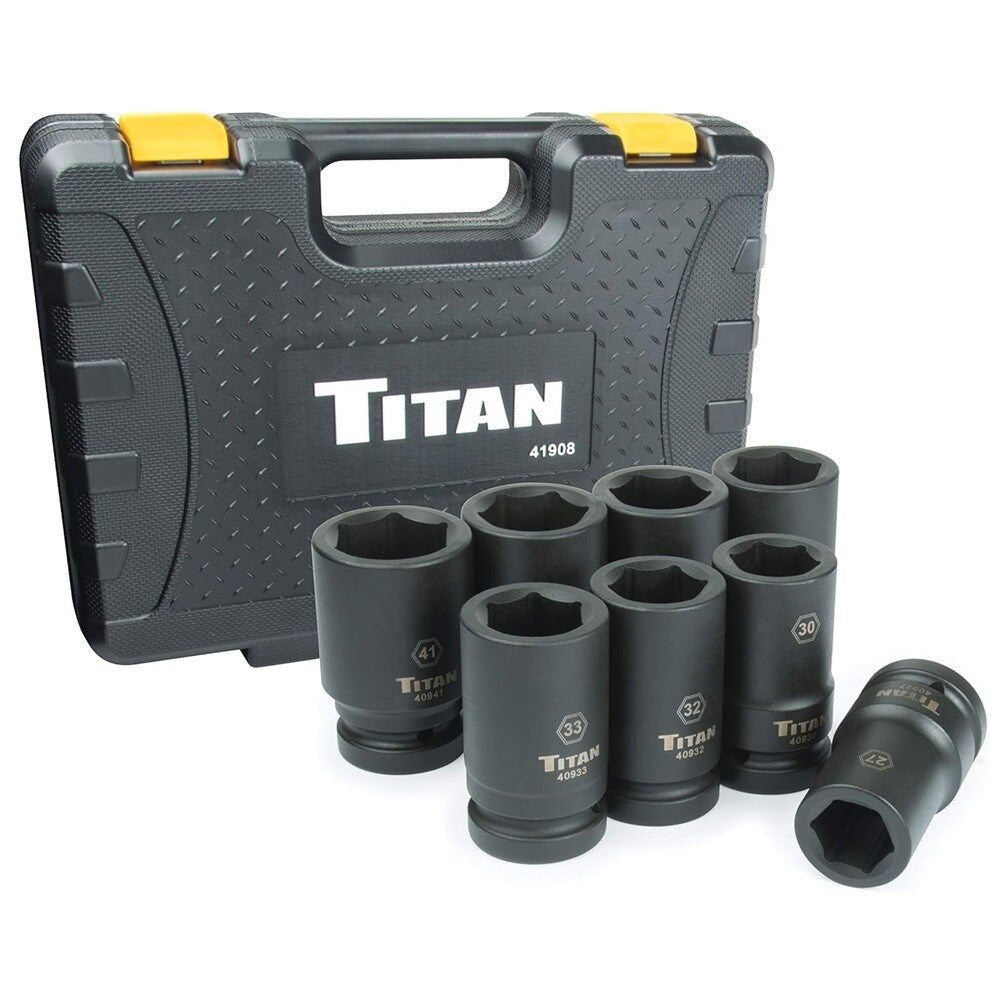Titan 8-Piece Metric Deep Impact Socket Set by Titan