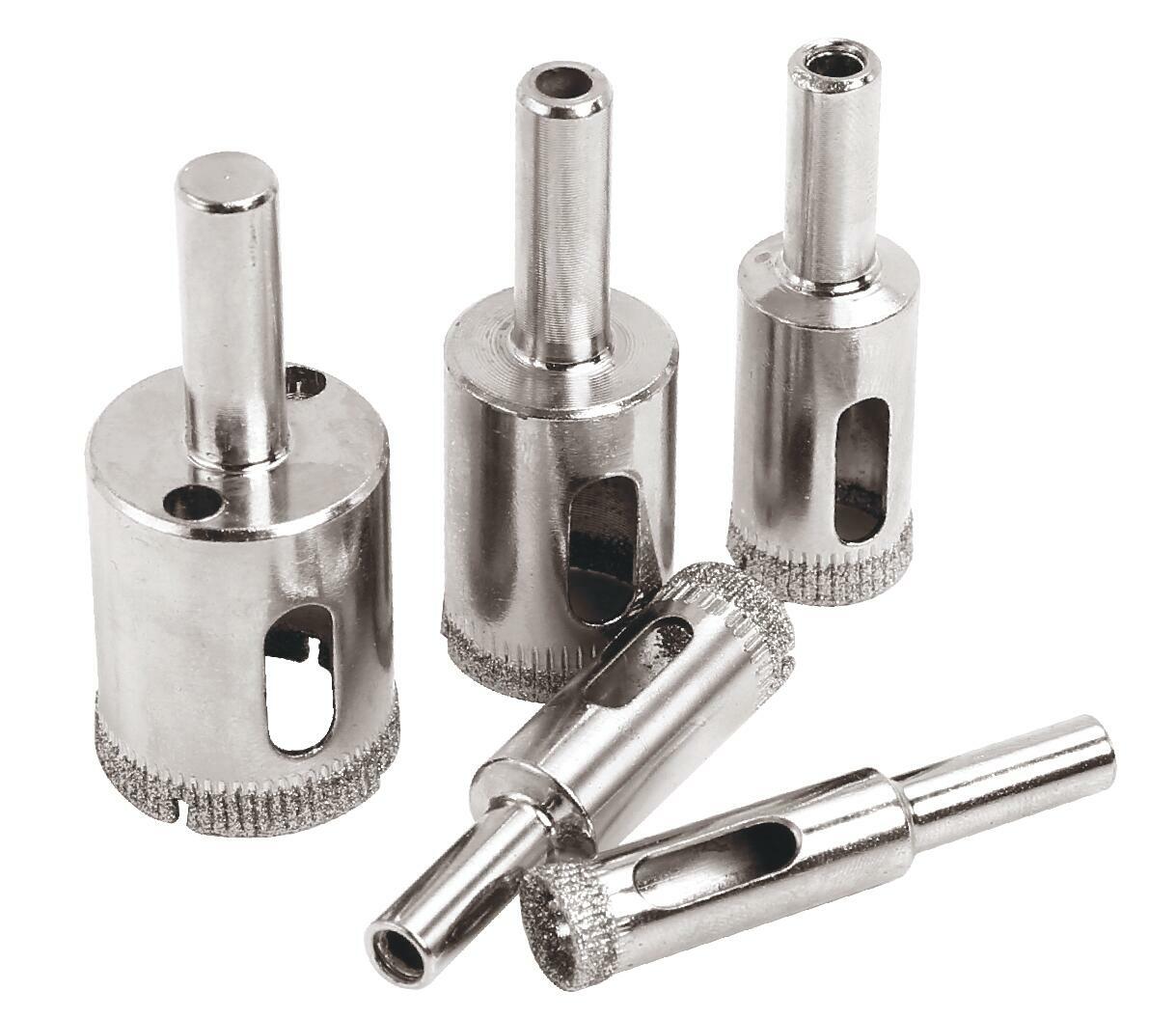 5pc Diamond Hole Saw Set - Tile, Glass, Marble