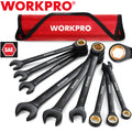 WORKPRO 9PCS Anti-Slip Ratcheting Combination Wrench Sets SAE