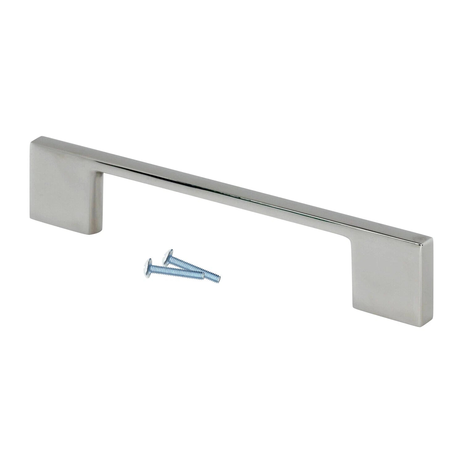 2 Pack Modern Tele 3-3/4" Polished Nickel Kitchen Cabinet Handle Pull