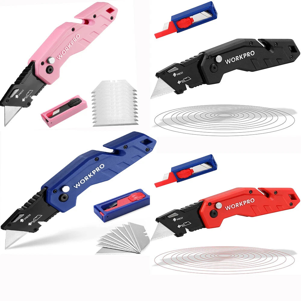 4 Color Blade Razor Knife Box Cutter Folding Utility Knife Quick