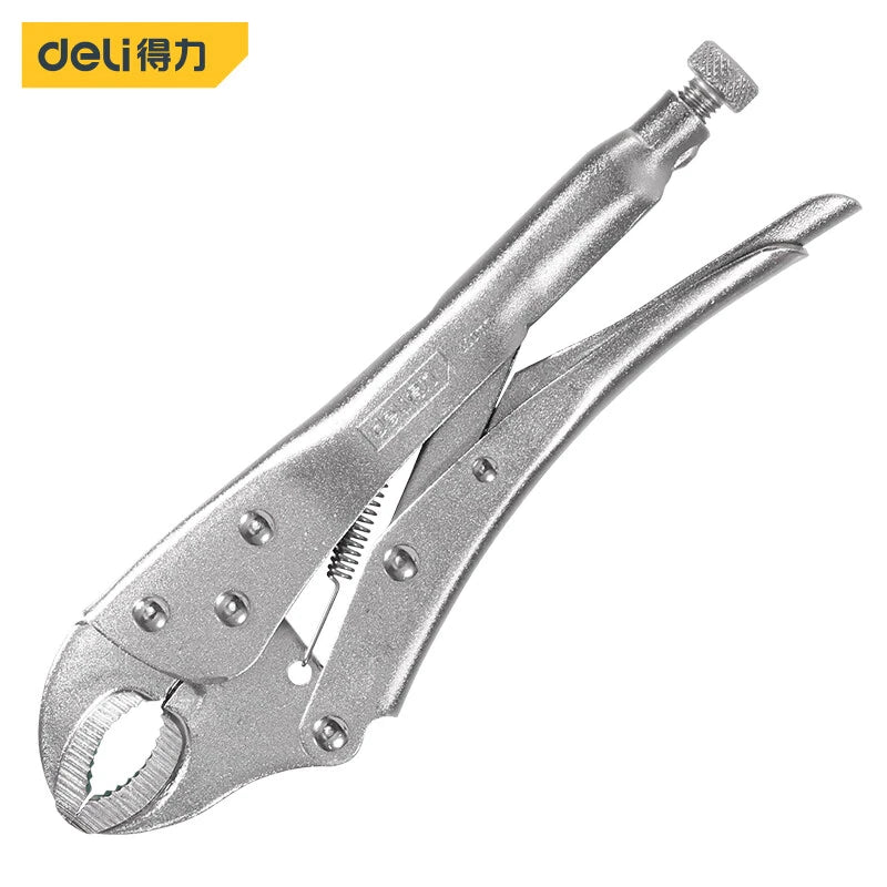 Deli Locking Pliers Round Nose Welding Tool Straight Jaw Mole Vice