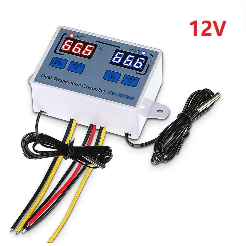 Digital Dual Control Thermostat Xk-w1088 With Calibration And Alarm
