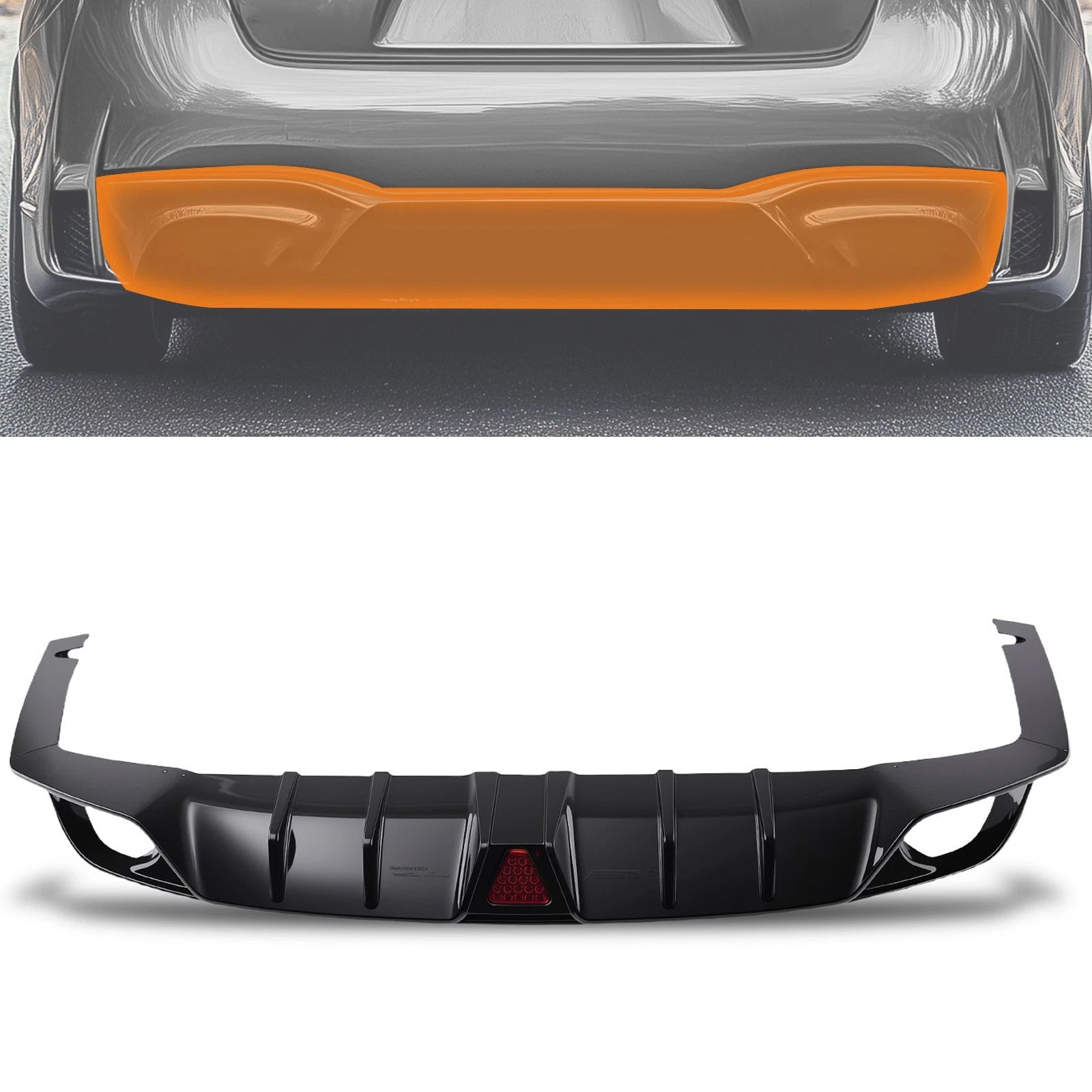 LED Rear Bumper Diffuser+Corne<wbr/>r Apron Spat For Honda Accord 10th Gen 2018-2020