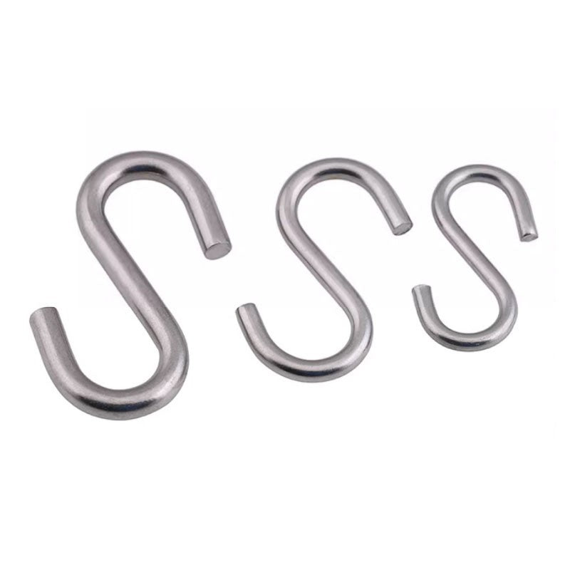 A2 304 Stainless Steel Open-End S-Hooks Metric M2-M10