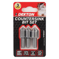 Dekton 3pc Screw Countersink Drill Bit Set 10mm-16mm by Dekton