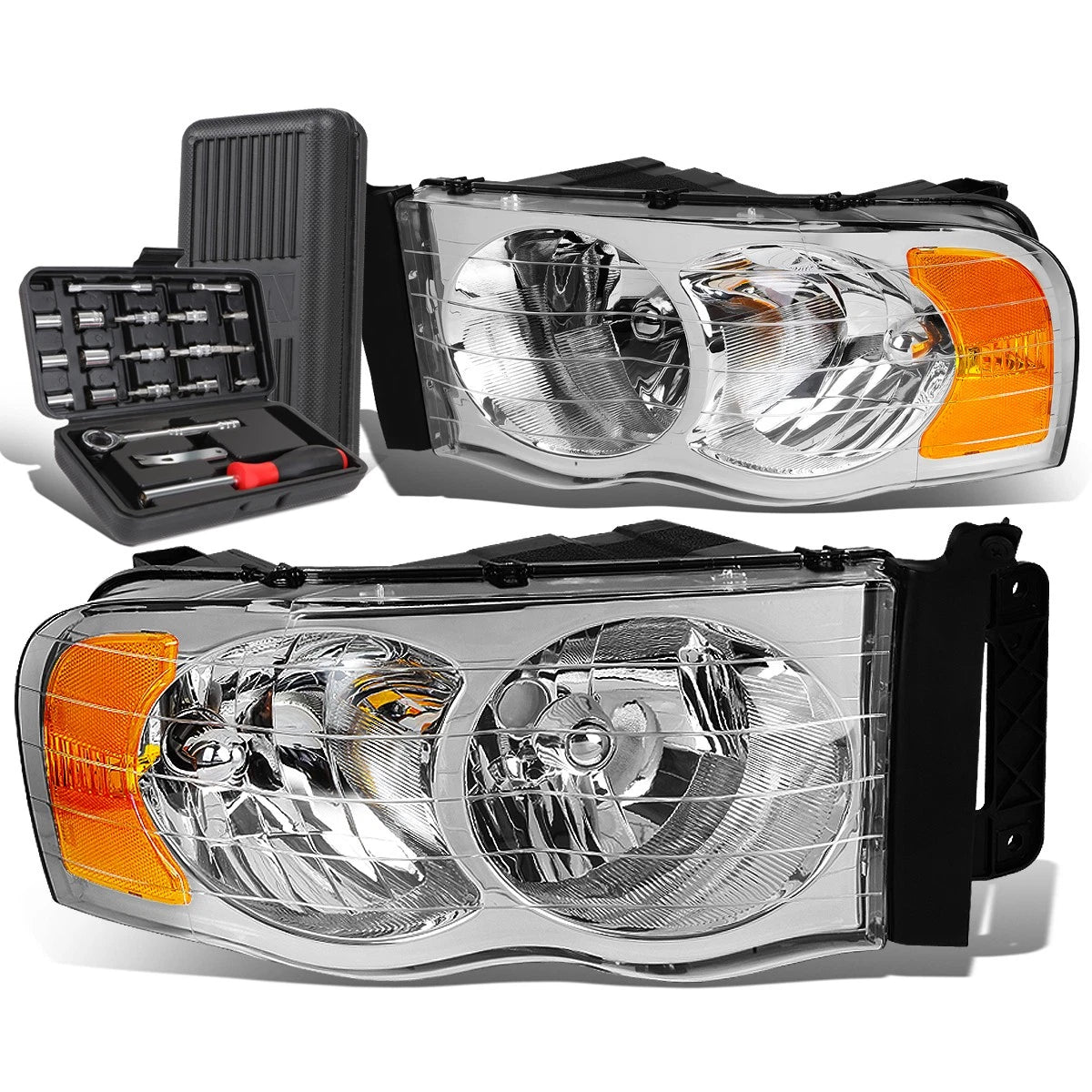 For 2002-2005 Dodge Ram Pickup Pair Chrome/amber | Built Supply Co